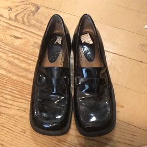 👠3/50$ NINE WEST BLACK PATENT LEATHER LOAFER SZ 9